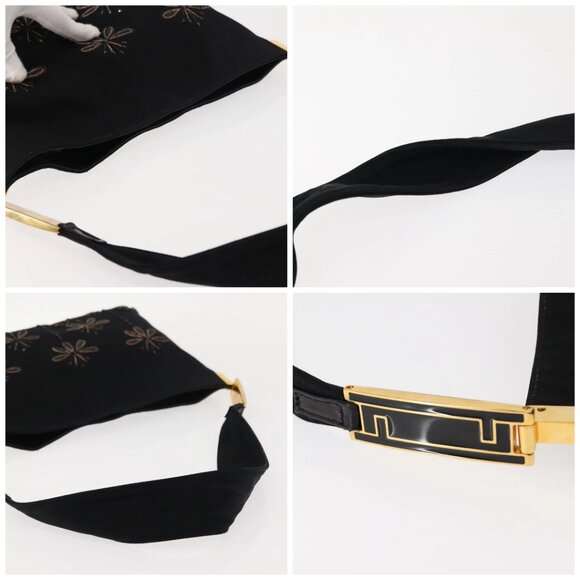 FENDI Shoulder Bag Nylon Black Gold Auth 148347 - Picture 16 of 16